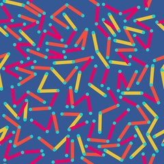 Abstract vector seamless pattern. Lines and dots.