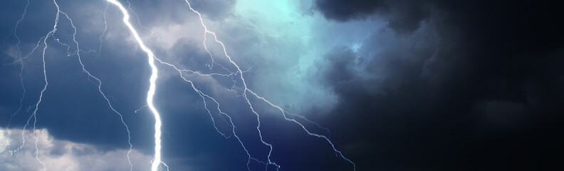 Summer storm bringing thunder, lightnings and rain