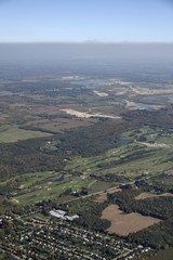 Fototapeta na wymiar aerial view of a golf course in an rural area near Caledon, Ontario Canada