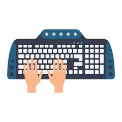 Keyboard hands vector