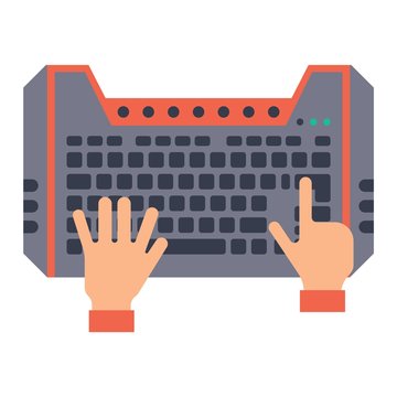 Keyboard hands vector