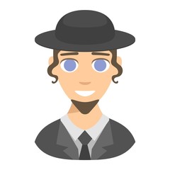 Jewish man vector illustration.