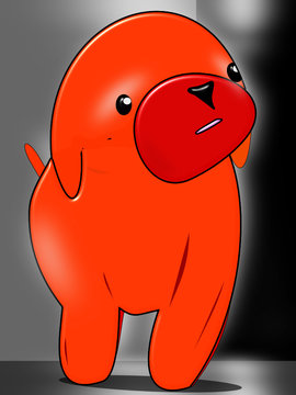 Perro cachorro abandonado o perdido una oscura noche de lluvia y niebla.