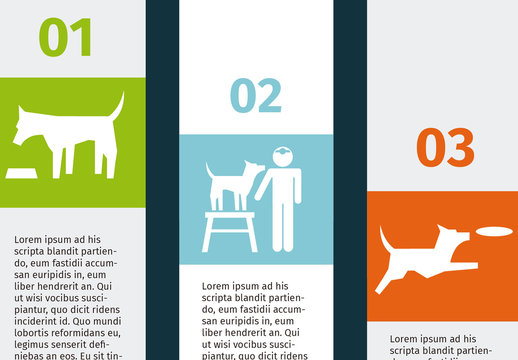 Dog and Pet Care Infographic with Silhouette Icons