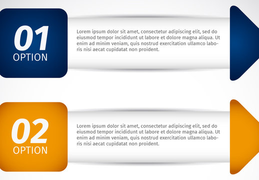 Modern Three-Step Arrow Infographic Options Template