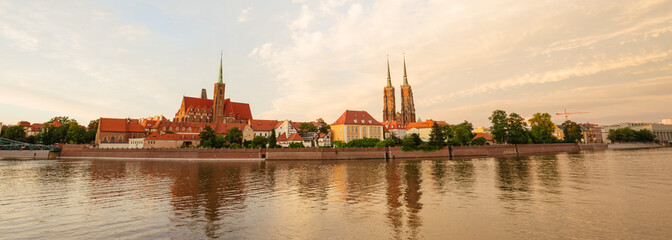 Sunset view of the Wroclaw / Poland