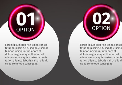 Black Red Glossy Circle Number Infographic Template