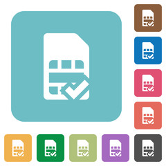SIM card accepted flat icons