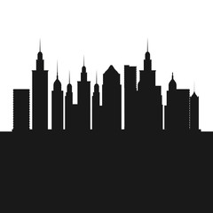 Buildings icon. Big city architecture and urban theme. Black and white design. Vector illustration