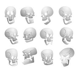 Skull face illustration isolated on white background.