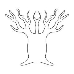Autumn Tree Outine Icon Symbol Design. Vector illustration isolated on white background