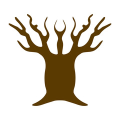 Autumn Tree Silhouette Icon Symbol Design. Vector illustration isolated on white background