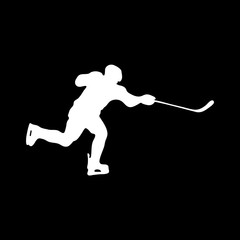 Fototapeta na wymiar Hockey player silhouette
