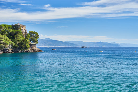 Beautiful bay of "Paraggi" / Beach next to Portofino in Italy 