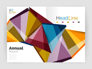 Fototapeta premium Business abstract geometric financial report brochure template