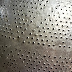 Metal wall with hole for background