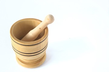 wood mortar and pestle 
