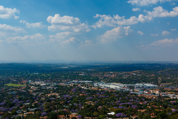 Fototapeta premium Looking up to the Northcliff Reservoir with Clouds behind the water tower Center screen