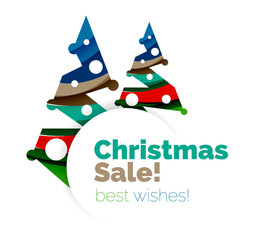 Christmas and New Year geometric banner with text