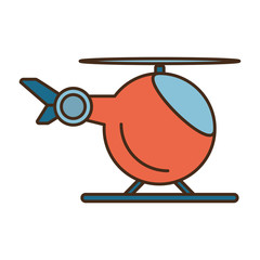 helicopter vehicle flying isolated icon vector illustration design