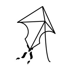 beautiful kite flying isolated icon vector illustration design