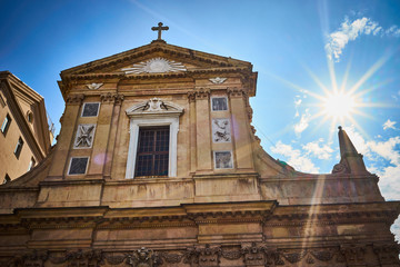 Obraz premium Illuminated Church / Cathedral of Saint Andrew in Genoa