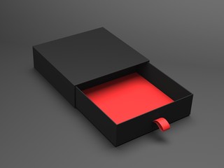 Open black box 3d rendering