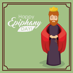 Wiseman cartoon icon. Happy epiphany day holy night and christmas theme. Colorful design. Vector illustration