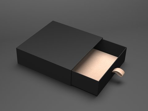 Open black box 3d rendering