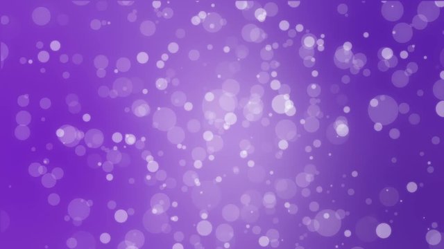 Glowing abstract holiday background with white bokeh lights flickering on purple gradient backdrop.