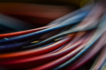 Multicolored computer cables and wires