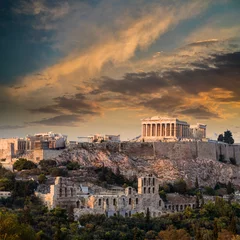 Afwasbaar Fotobehang Athene Parthenon, Atheense Akropolis, Athene, Griekenland