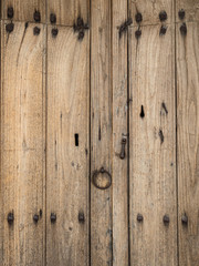 Ancient wooden door detail