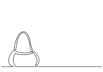 continuous line drawing of women bag