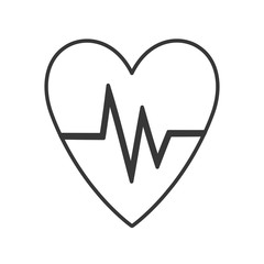 heart with cardio pulse vector illustration design