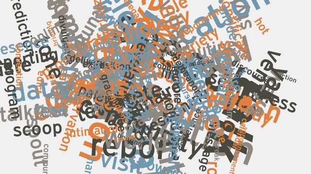 USA communication language speech concept word cloud text typography animation