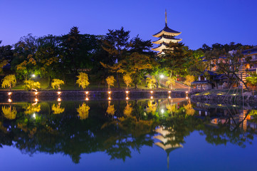 猿沢池と興福寺五重塔
