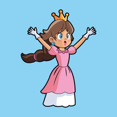 Princess icon. Videogame play gaming and entertainment theme. Colorful design. Vector illustration