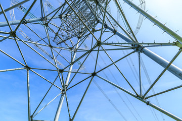 Obraz premium High voltage power tower beautiful scenery