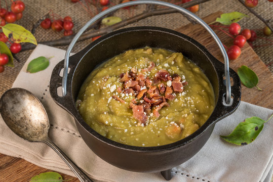 Split Pea Soup in a Cauldron for Halloween