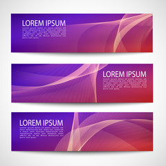 Fototapeta premium Abstract header orange red wave purple orange red gradient background vector design