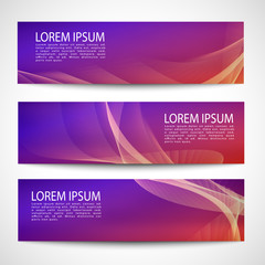Abstract header orange red wave purple orange red gradient background vector design