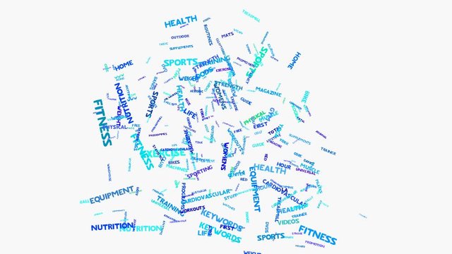 Treadmill Word cloud metaphor to health, nutrition, diet, wellness, body,
