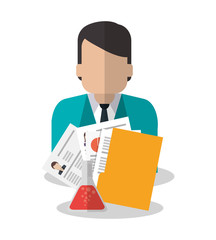 Doctor man flask and document icon. Medical health care and hospital  theme. Colorful design. Vector illustration