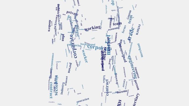 Hand shake Company business managment word cloud typography animation