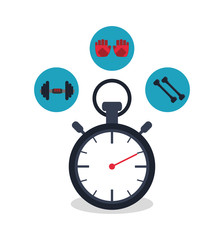 Chronometer icon. Healthy lifestyle fitness and gym theme. Colorful design. Vector illustration