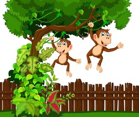 happy monkey cartoon