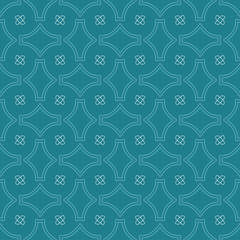 Seamless abstract background pattern with repeating abstract geometric elements on the blue background. Vector illustration eps