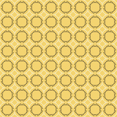 Seamless abstract background pattern with repeating abstract geometric elements on the yellow background. Vector illustration eps