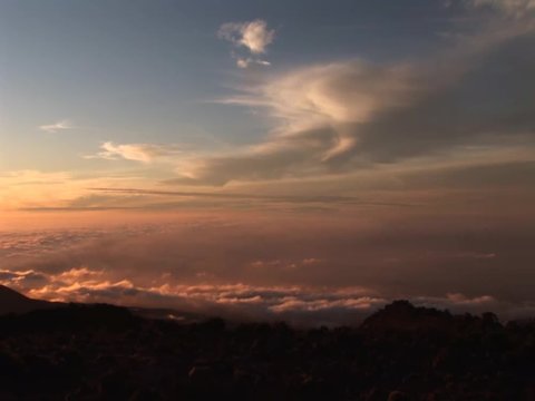 Time Laps, Beautiful Sunset on the top Africa, Mt Kilimanjaro.